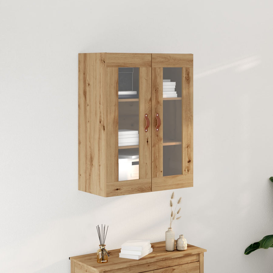 Wandkast Met Glazen Deuren Artisan Eiken 69,5X34X90 Cm