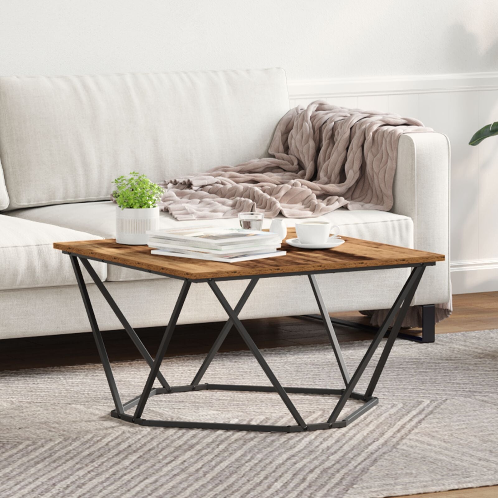 Salontafel Massief Gerecycled Hout Medium Oud hout