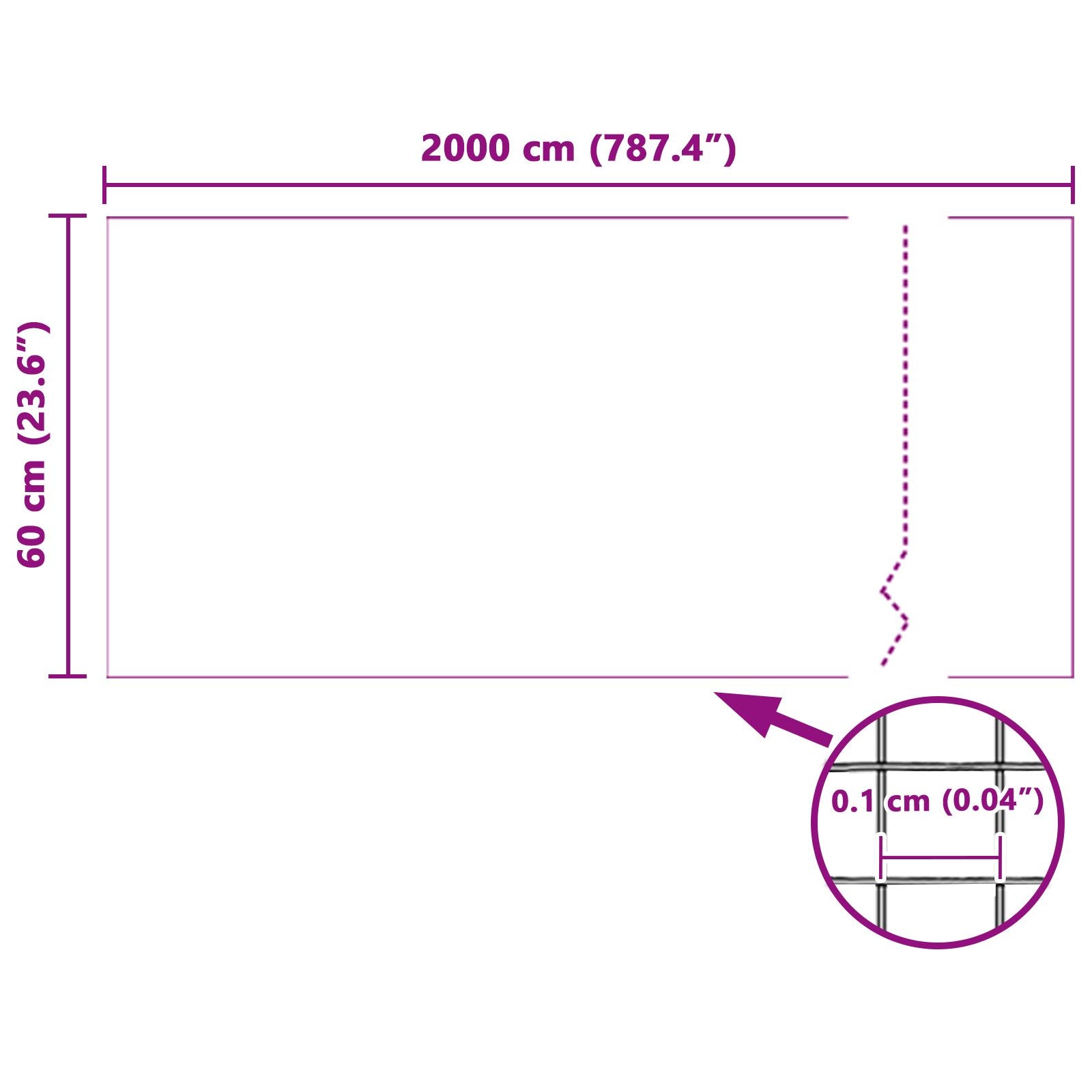 Insectenmesh Scherm Glasvezel Wit 60 x 2000 cm