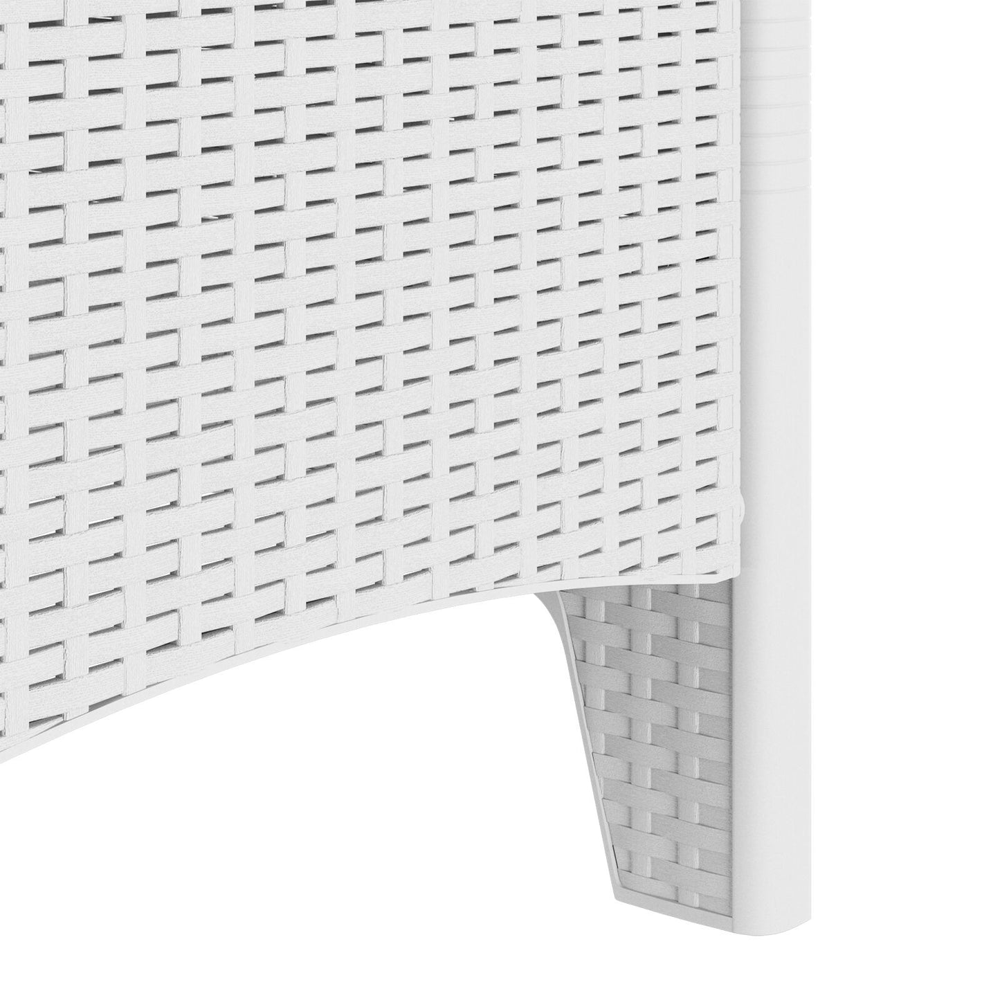 Tuinstoel Set Van 4 Poly Rattan Standaard Stapelbaar Crème wit Wit
