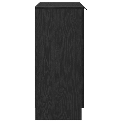 Dressoir Zwart Eiken 60X30X70 Cm Gelaagd Hout