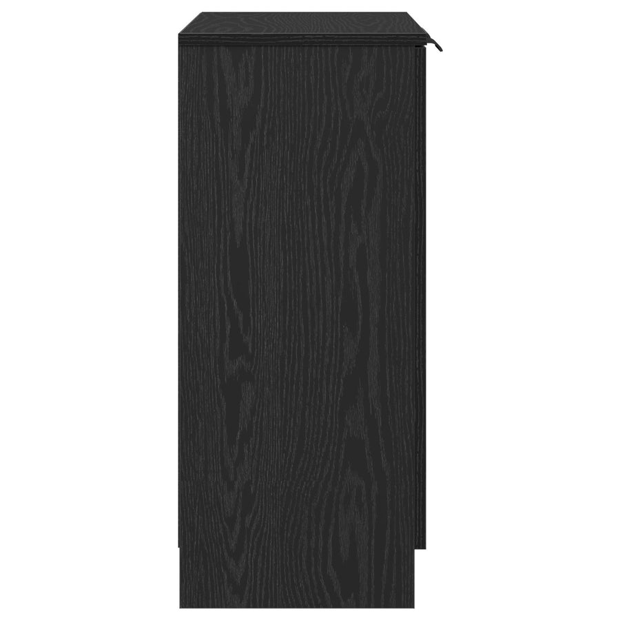 Dressoir Zwart Eiken 60X30X70 Cm Gelaagd Hout