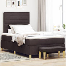 Boxspringbed Met Matras & Bank Donkerbruin 120X190 Cm Stof Blauw