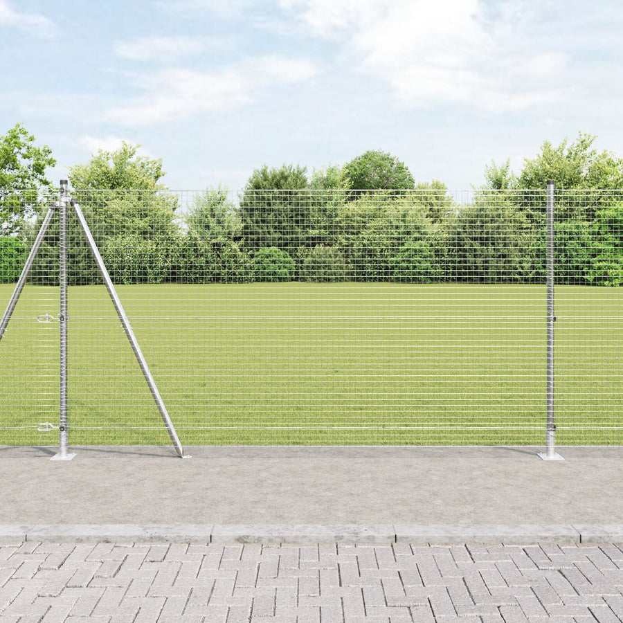 Gelaste Draadhek Met 13 Flenspalen 1.2X25 M Gegalvaniseerd Staal Gegalvaniseerd Staal
