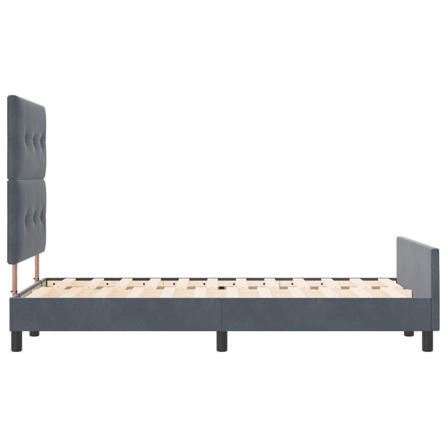 Bedframe Donkergrijs 120X190 Cm Fluweel Crème