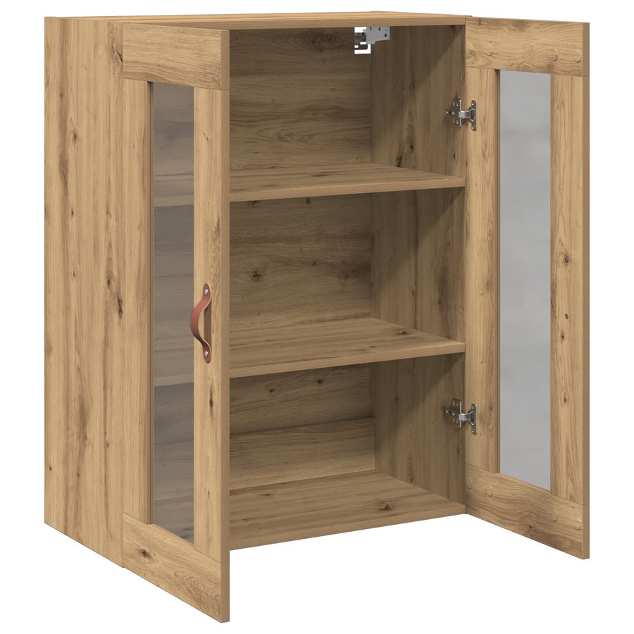 Wandkast Met Glazen Deuren Artisan Eiken 69,5X34X90 Cm