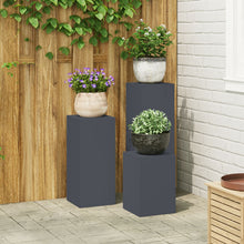 Buitenplantstands - 3-Delige Staal Set Anthraciet 3x (35/55/75 cm)