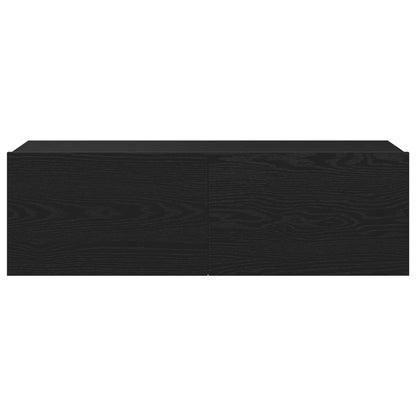 Tv-Kasten 2 Stuks Zwart Eiken 100X30X30 Cm Bewerkt Hout
