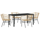 Tuinstoelenset poly rattan bruin 4 personen