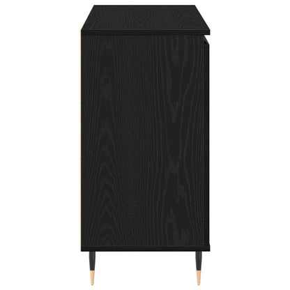 Dressoir Met Deuren & Lades Zwart Eiken 101,5X35X70 Cm