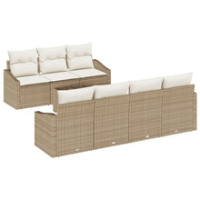 Tuin Sofa Set Set Van 8 Beige Rattan, Polyester Gegalvaniseerd Staal