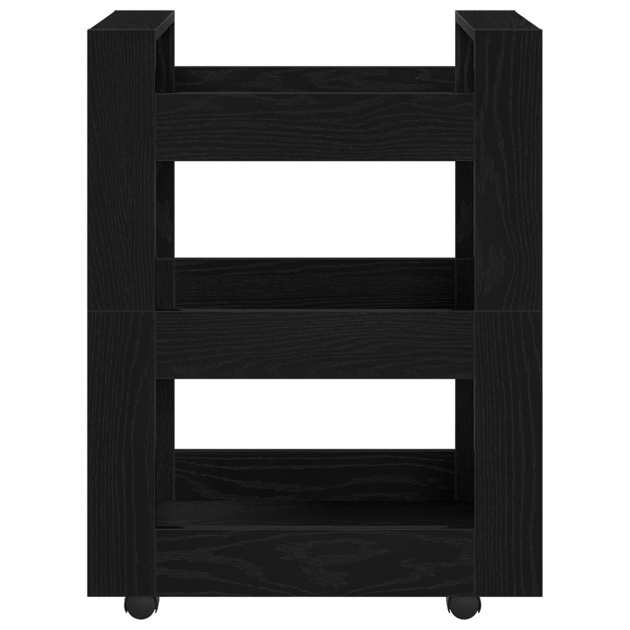 Keuken Trolley 60X45X80 Cm Samengesteld Hout Zwart eiken