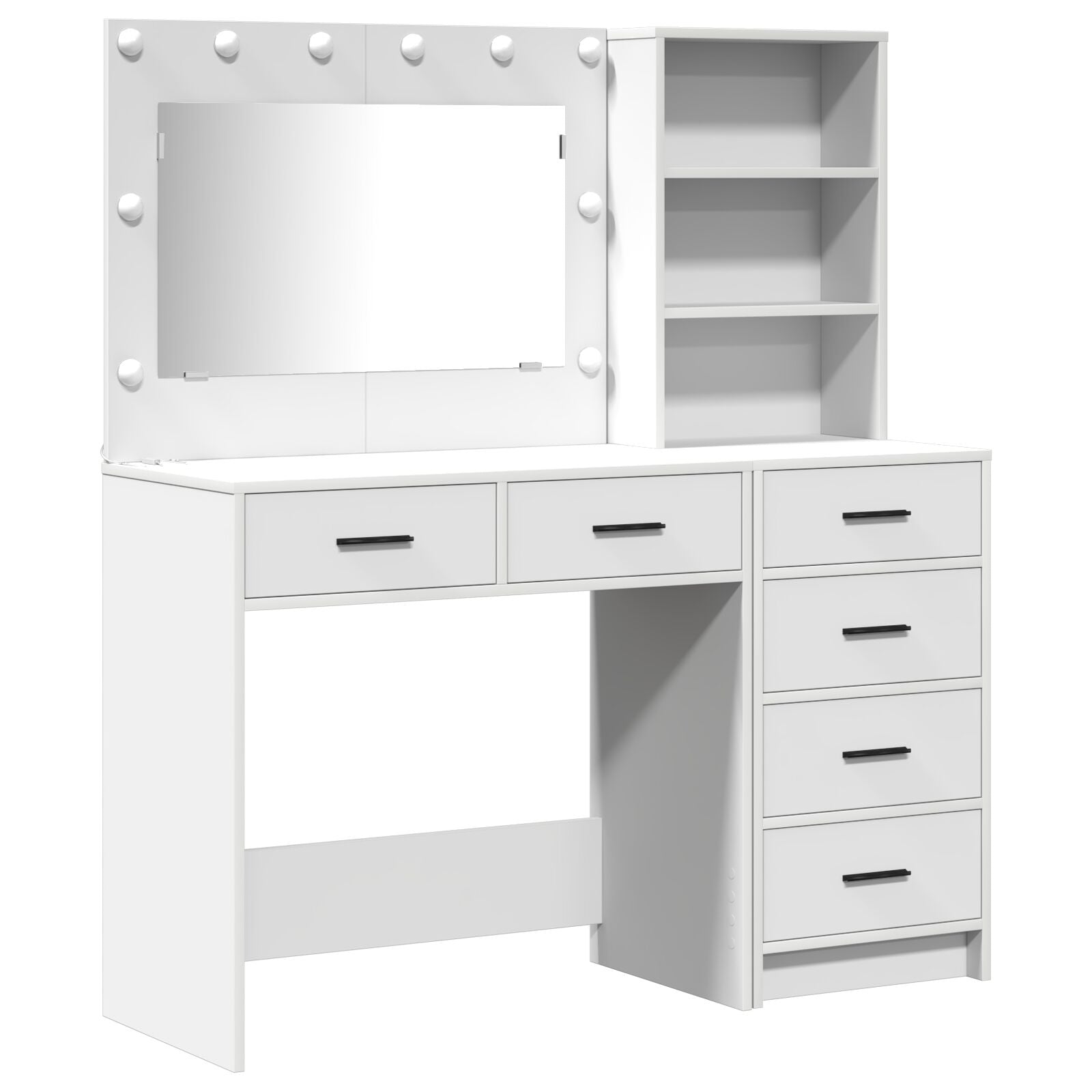 2-Delige Kaptafelset Met Led Witte Engineered Wood