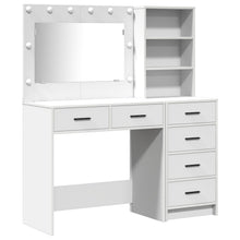 2-Delige Kaptafelset Met Led Witte Engineered Wood