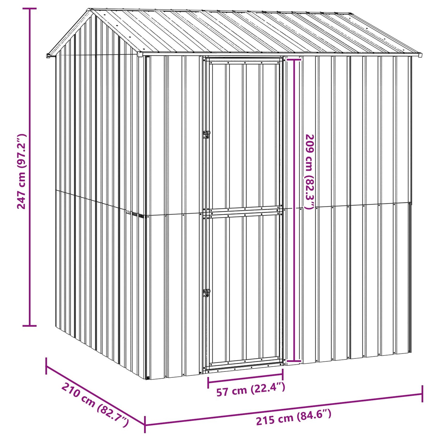 Vogelvolière Antraciet 210X215X247 Cm Staal