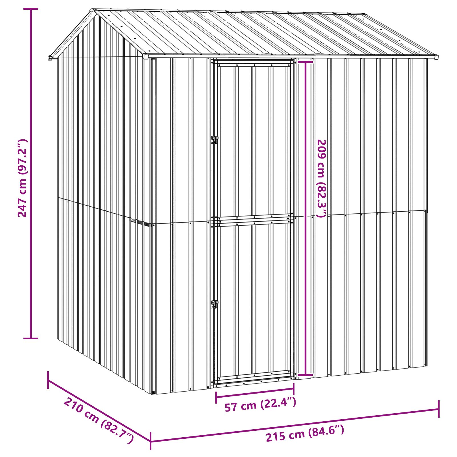 Vogelvolière Antraciet 210X215X247 Cm Staal