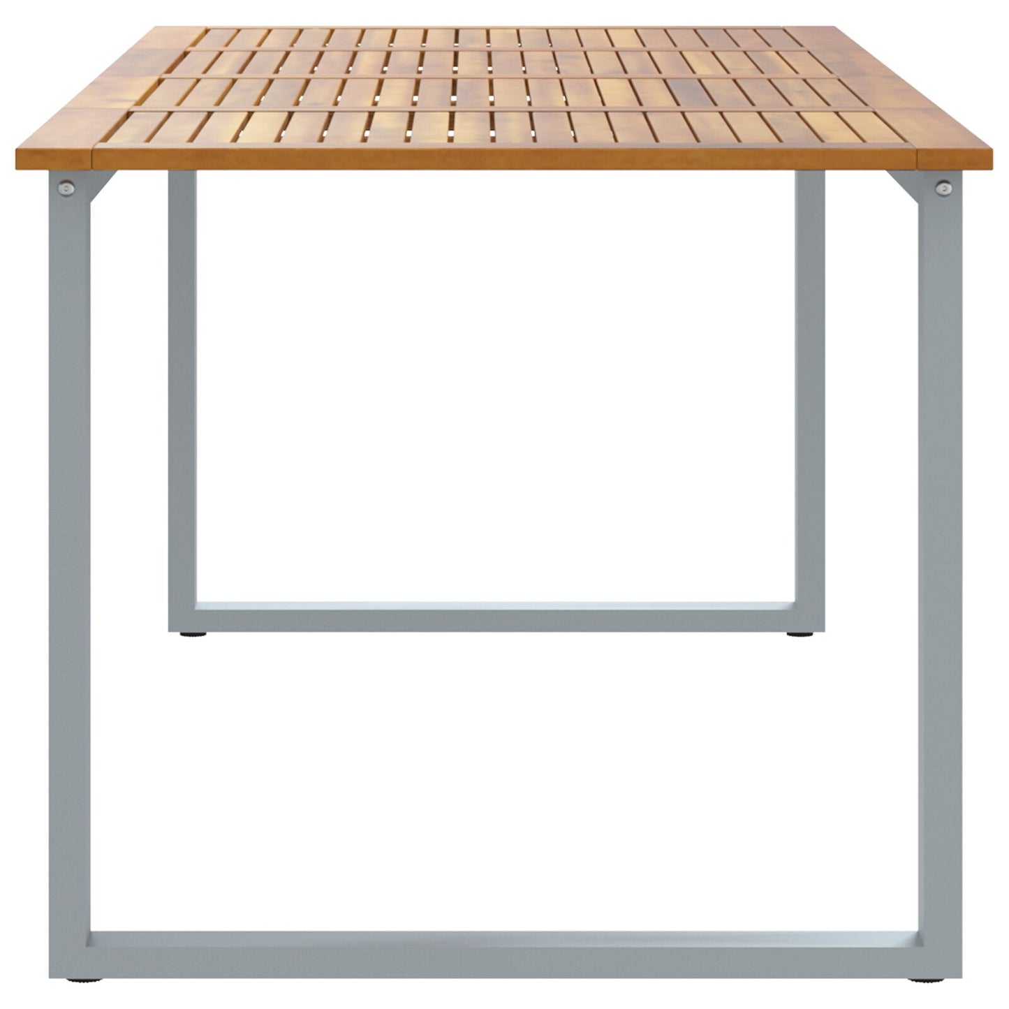 Tuin Eettafel Staal En Massief Acaciahout 200 x 90 x 75 cm Overhangend topontwerp