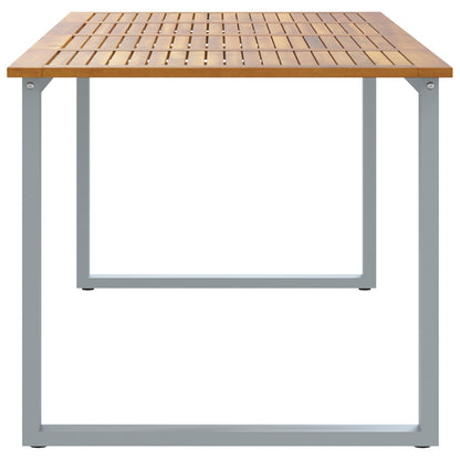 Tuin Eettafel Staal En Massief Acaciahout 200 x 90 x 75 cm Overhangend topontwerp