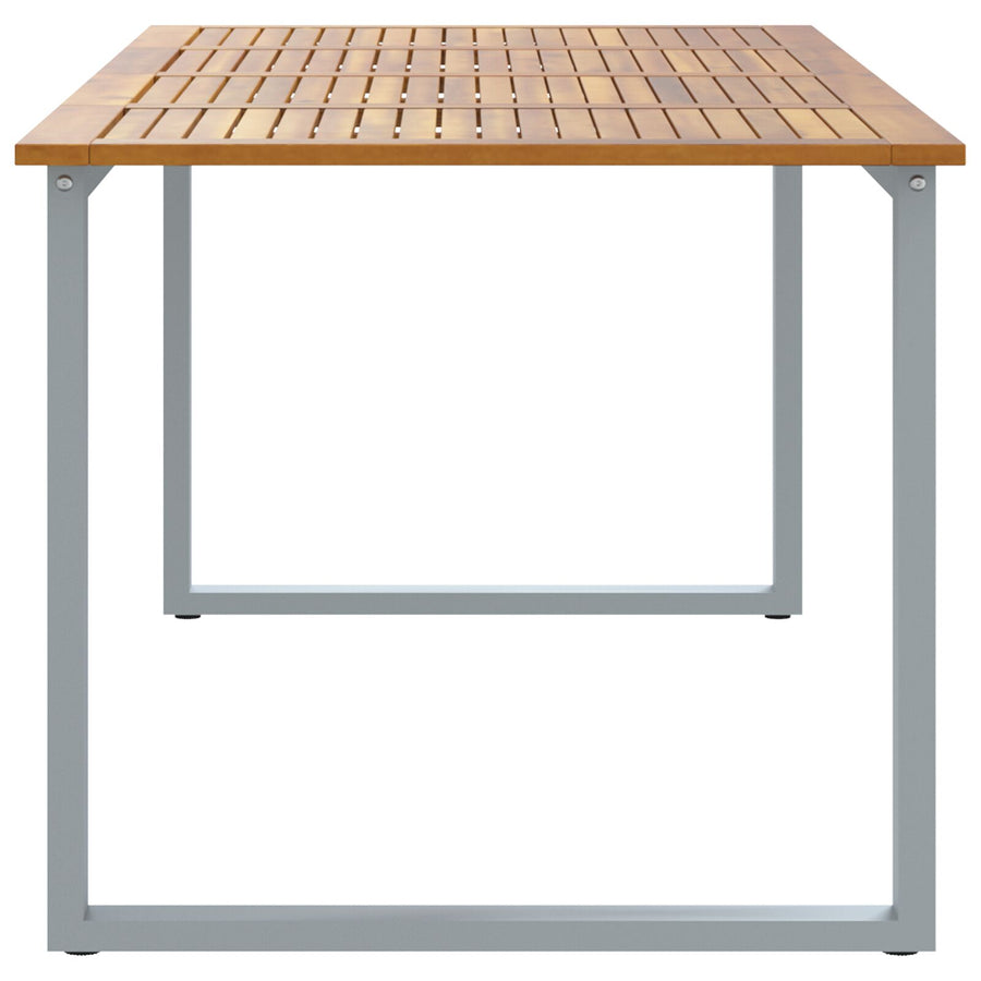 Tuin Eettafel Staal En Massief Acaciahout 200 x 90 x 75 cm Overhangend topontwerp
