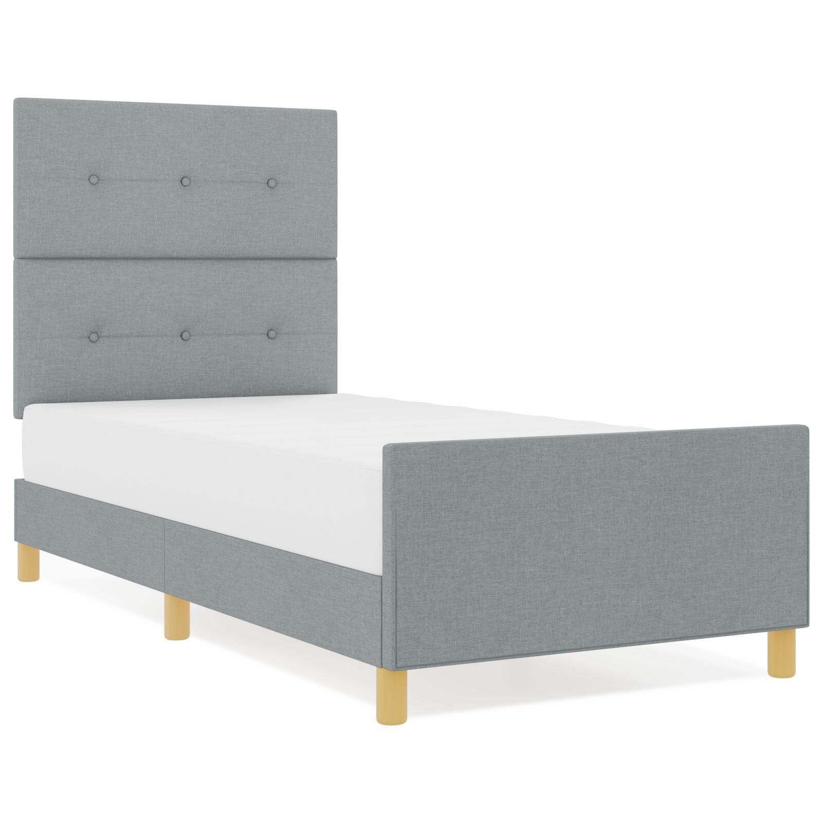 Bedframe Lichtgrijs 90X190 Cm Stof Crème