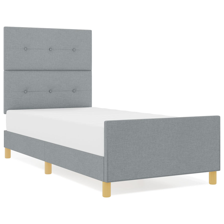 Bedframe Lichtgrijs 90X190 Cm Stof Crème