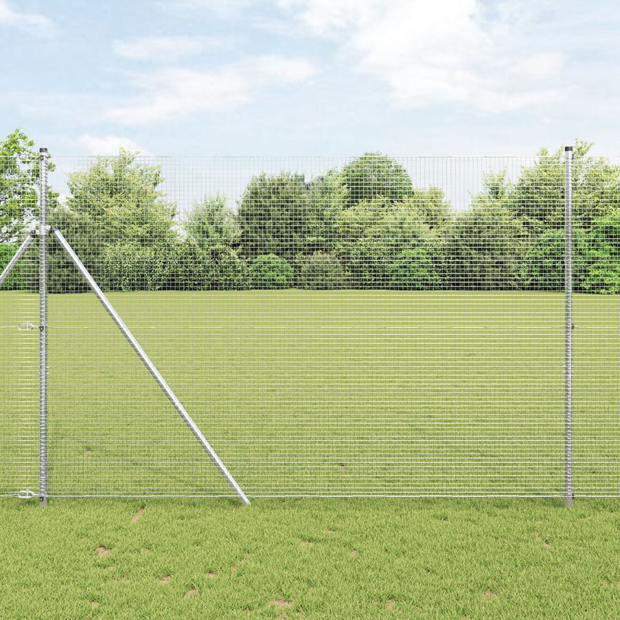 Hekpaalset Set Van 2 Gegalvaniseerd Staal 10 X 1,5 M Duurzaam Gegalvaniseerd Staal