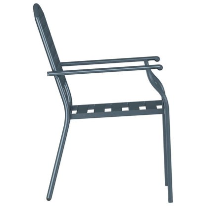 Tuinstoelen 4 Stuks Stapelbaar Antraciet Staal