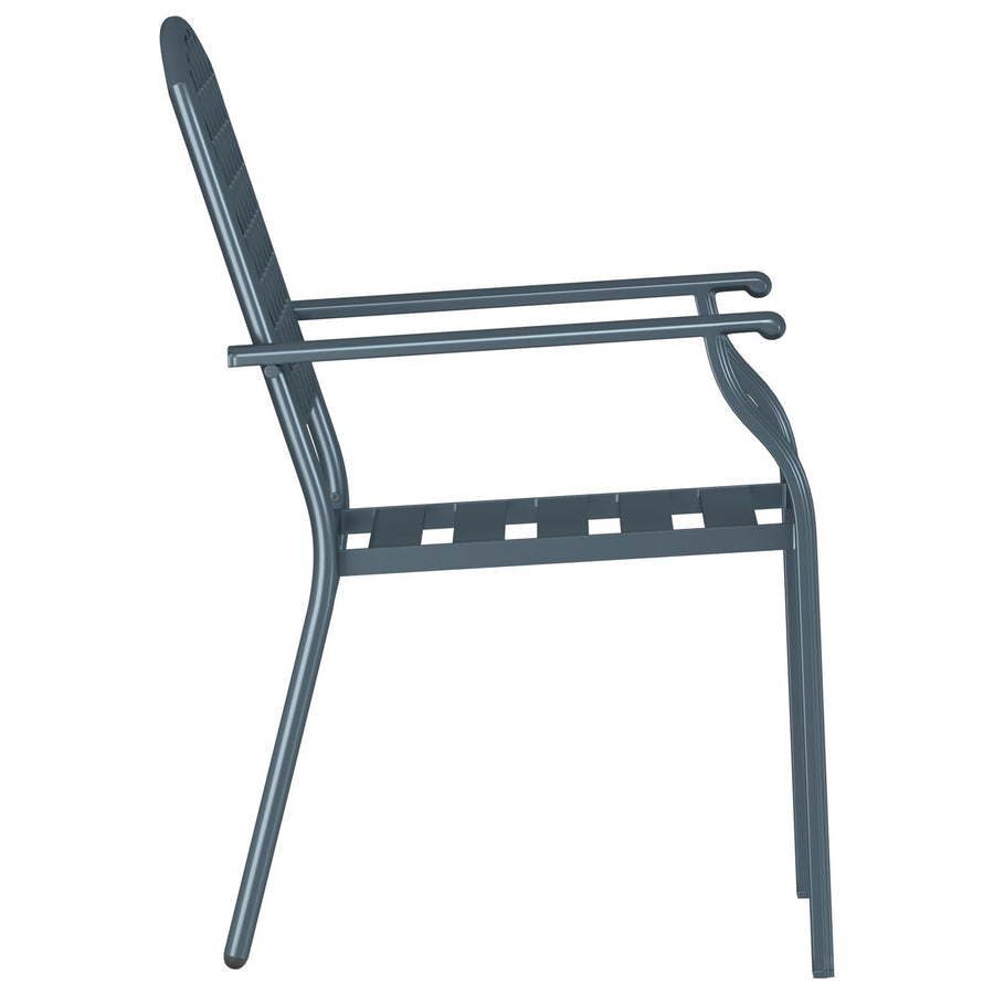 Tuinstoelen 4 Stuks Stapelbaar Antraciet Staal