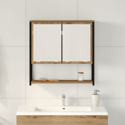 Badkamer Spiegelkast 60X16X60 Cm Bewerkt Hout Ambachtelijk eiken
