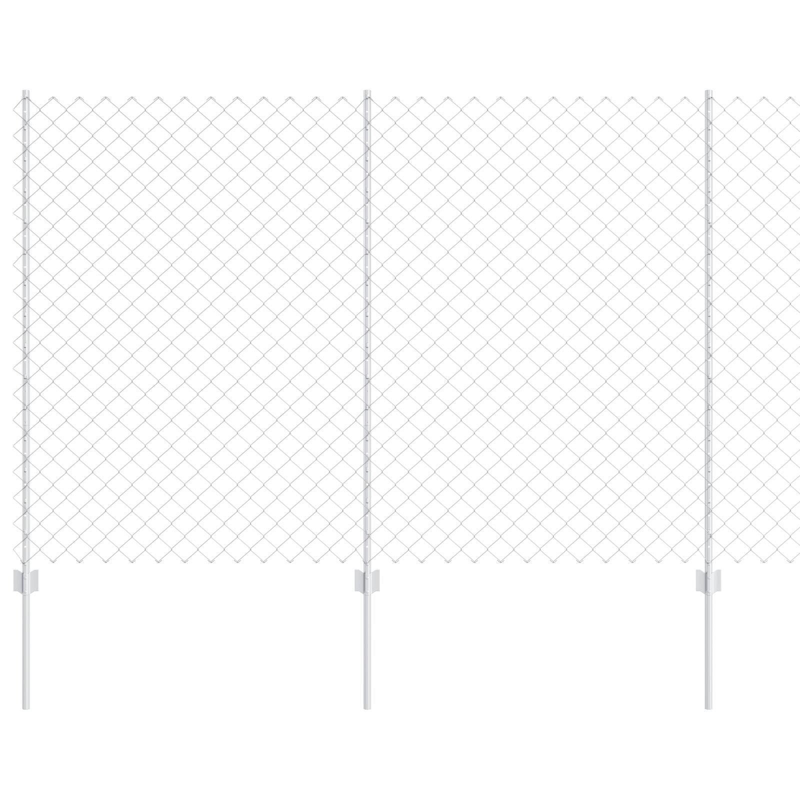 Kettinghek Met 20 U-Paaltjes Zilver 1,6X10 M Staal