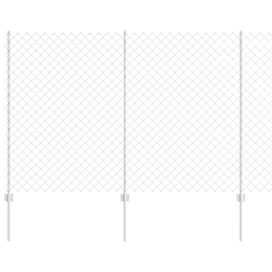 Kettinghek Met 20 U-Paaltjes Zilver 1,6X10 M Staal