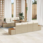 Tuinset poly rotan 8-delig beige