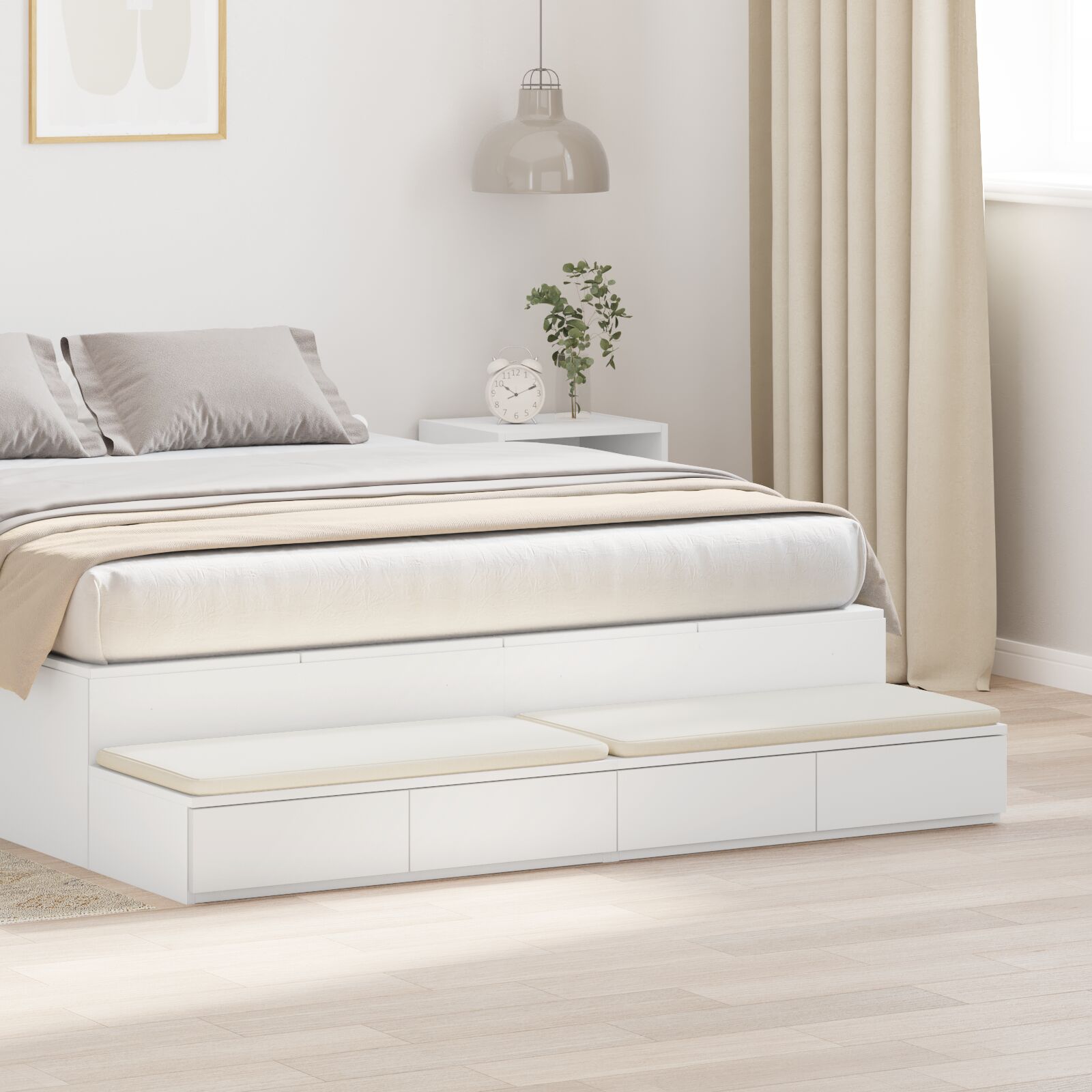 Nachtkastjes Mdf Nachtkastje Wit 140 x 36.5 x 16.5 cm