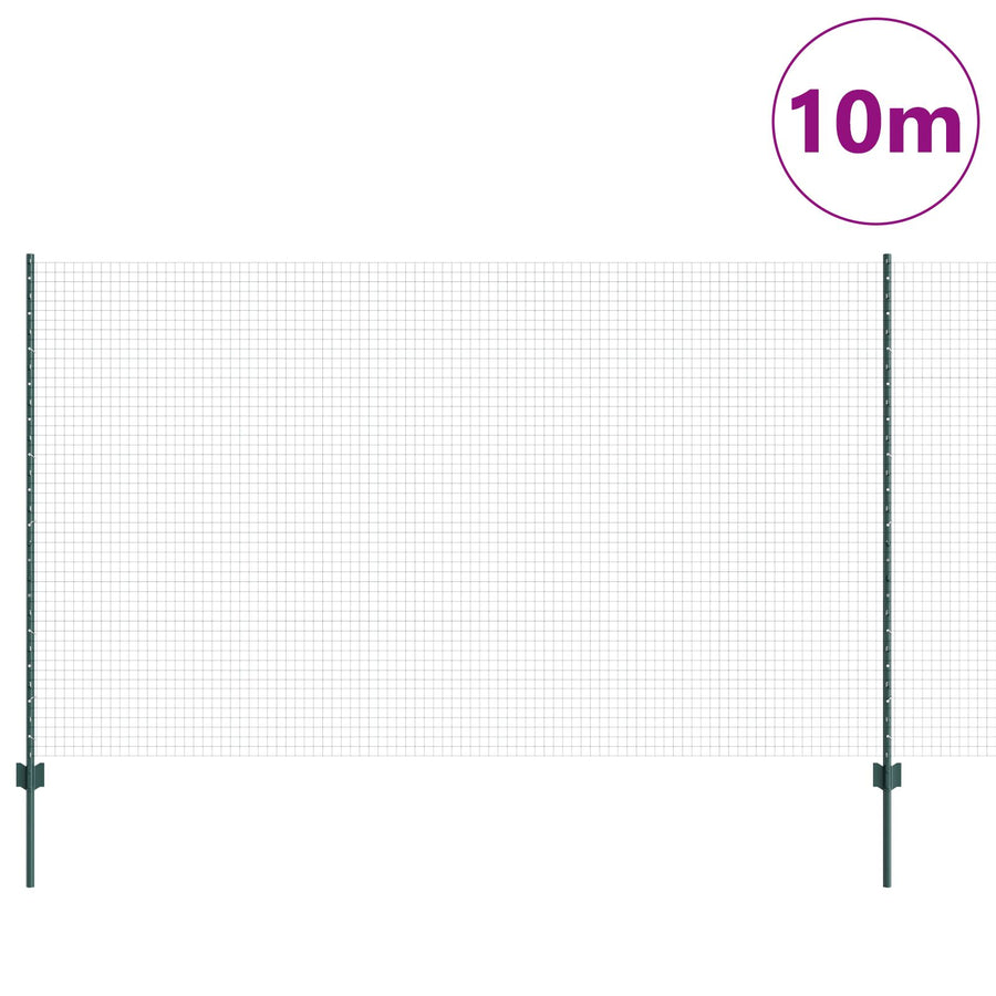 Gelast Draadhek Met 5 U-Palen Groen 1.4X10 M Staal