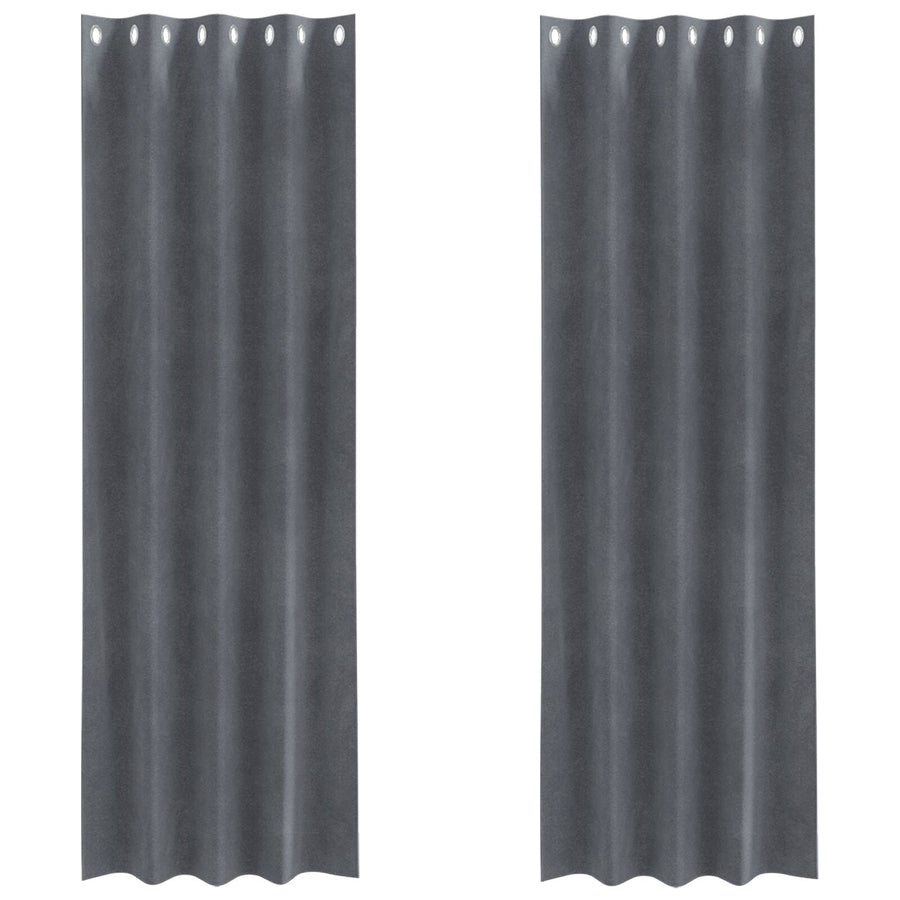 Blackout Gordijnen 2 Stuks Super Lichtgrijs Fluweel Super Licht Grijs 140 x 225 cm met oogjes