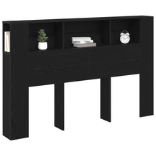 Zwart Eiken Hoofdeinde Kast - 160X19X104.5 Cm Gemaakt Van Bewerkt Hout