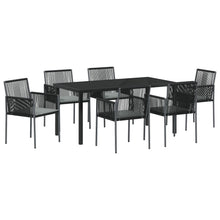 Set Van 4 Zwart, Lichtgrijs Pe Rattan, Schuim, Stof