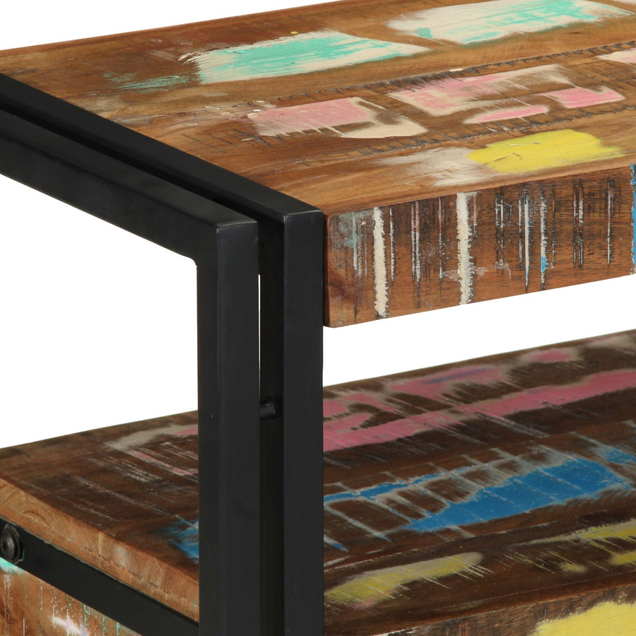 Bijzettafels Meerkleurig En Metaal 120 x 33 x 75 cm Massief gerecycled hout
