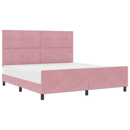 Roze Velourse Bedframe 180X200 Cm Crème
