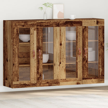 Wandkasten 2 Stuks Oude Hout 69.5X34X90 Cm Gefabriceerd Hout