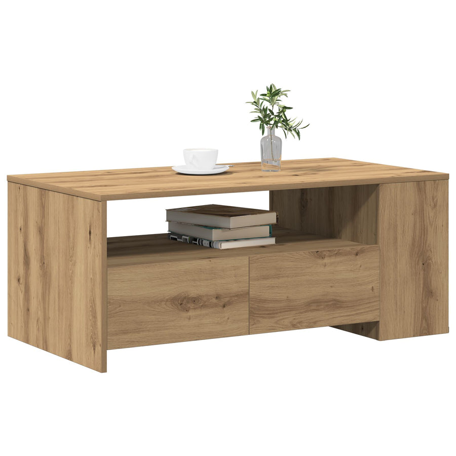 Salontafel - Artisan Eiken - 102X55X43,5 Cm - Gemaakt Van Verwerkt Hout