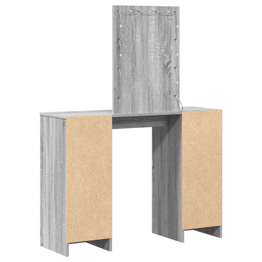 Kaptafel Met Led-Verlichting 102X33X135 Cm Grijs sonoma