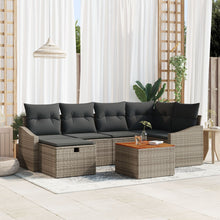 7-Delige Tuinsofa Set Met Kussens Grijs Poly Rattan Wit