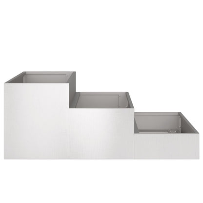 Tuin Plantenbak 3-Niveau 90 x 90 x 35 cm Roestvrijstaal