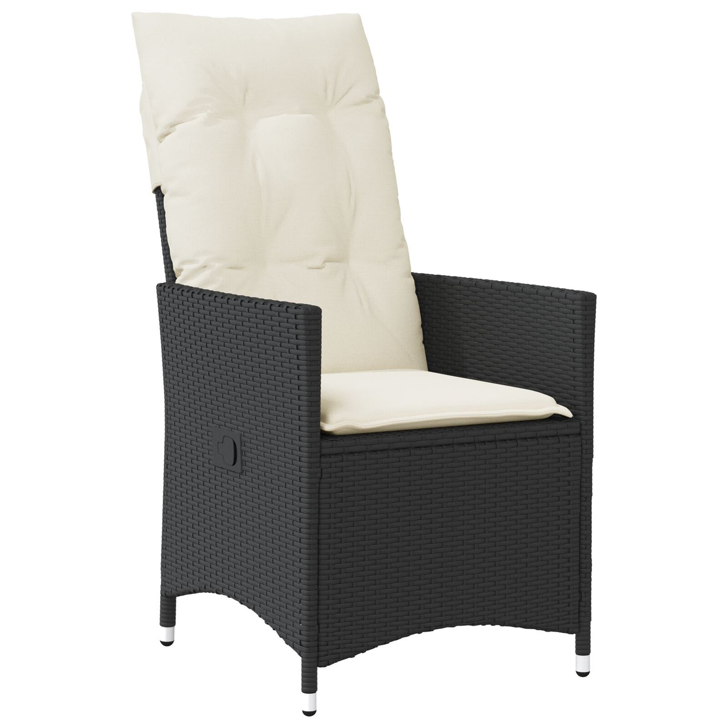5 Delige Tuin Eetset Met Kussens Zwart Poly Rattan