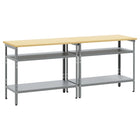 Werkbankset 2 stuks grijs 200x55x85 cm