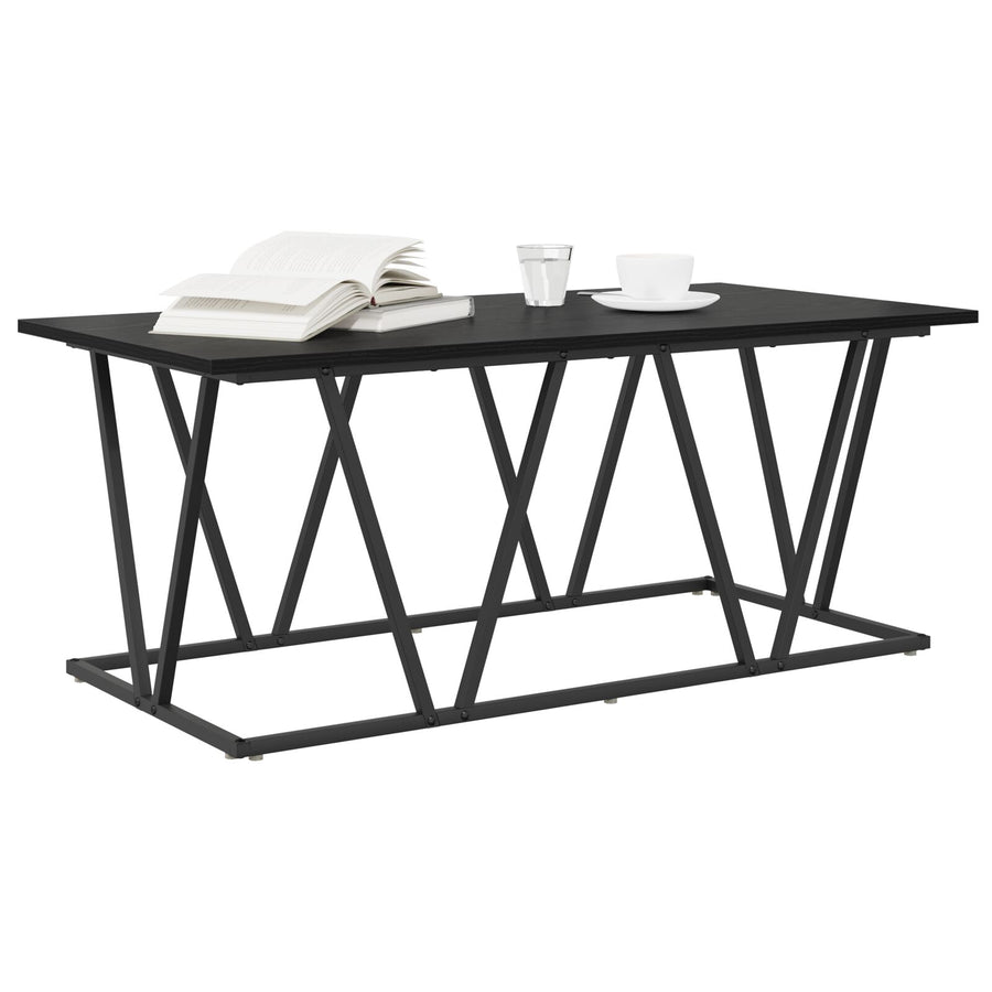 Salontafel 100X50X40 Cm Hout En Metaal Zwart eiken