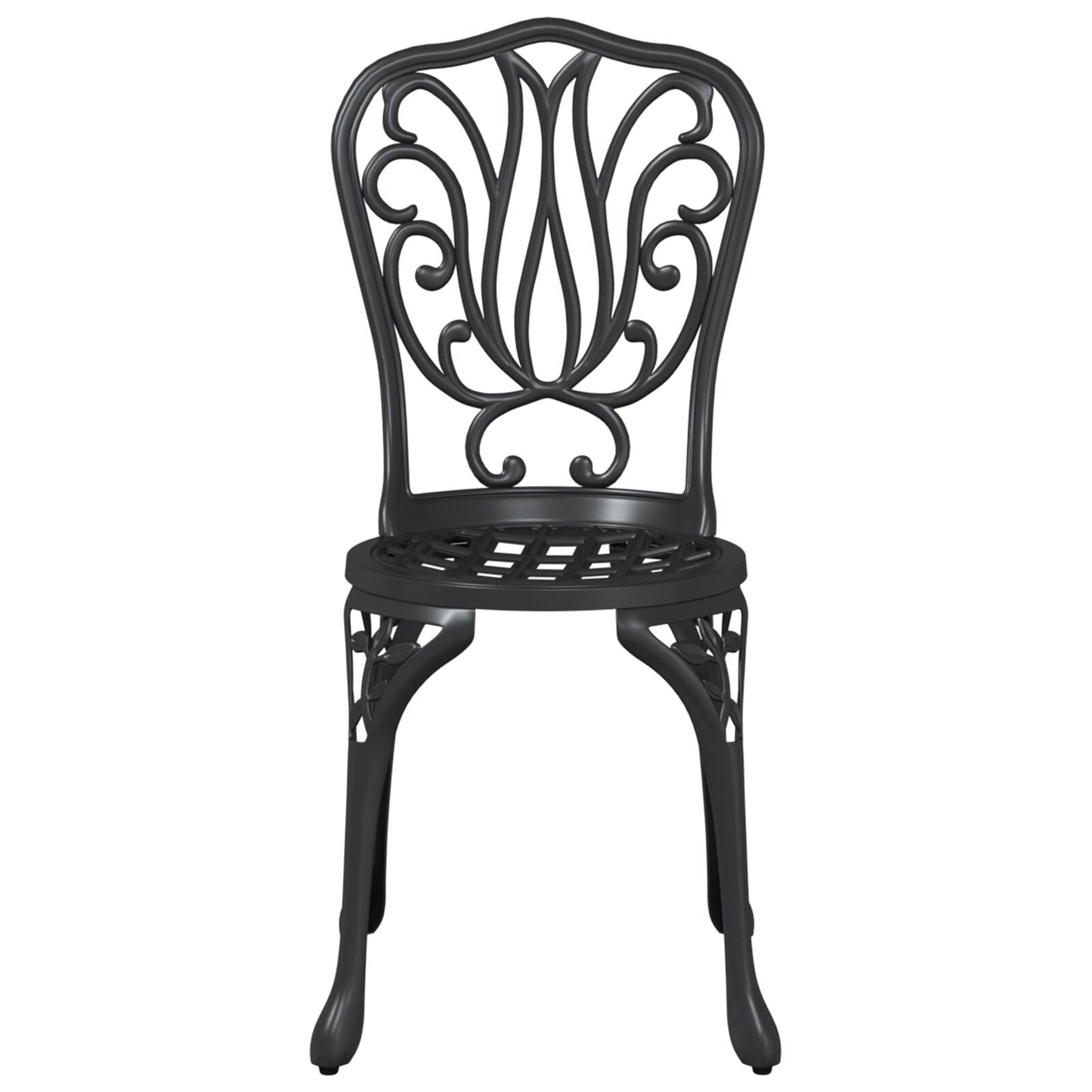 3-Delige Tuin Bistro Set Gietaluminium Zwart