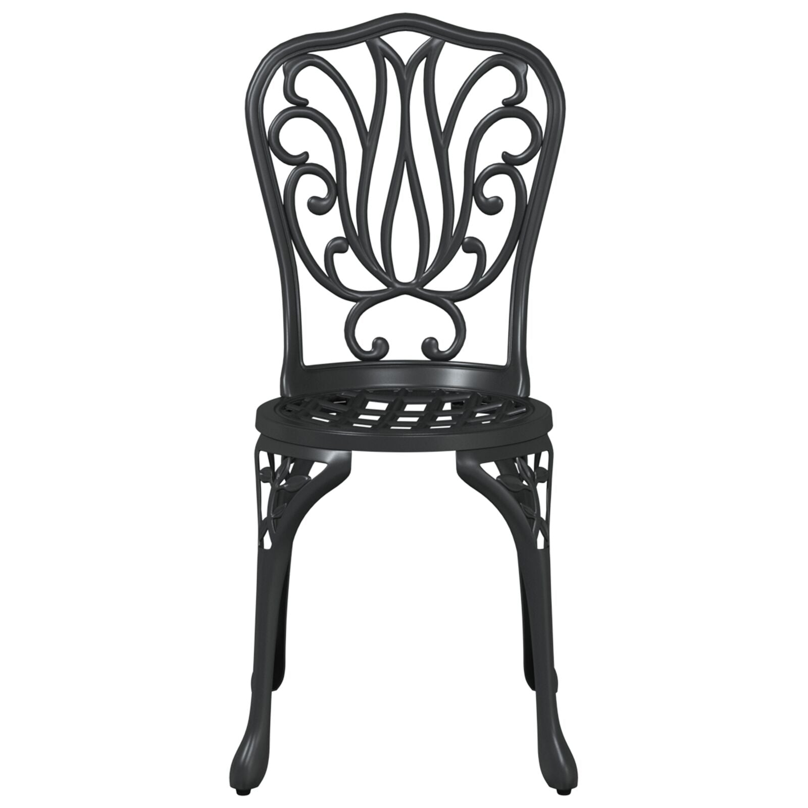 3-Delige Tuin Bistro Set Gietaluminium Zwart