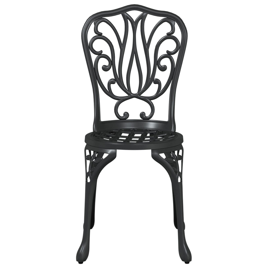 3-Delige Tuin Bistro Set Gietaluminium Zwart